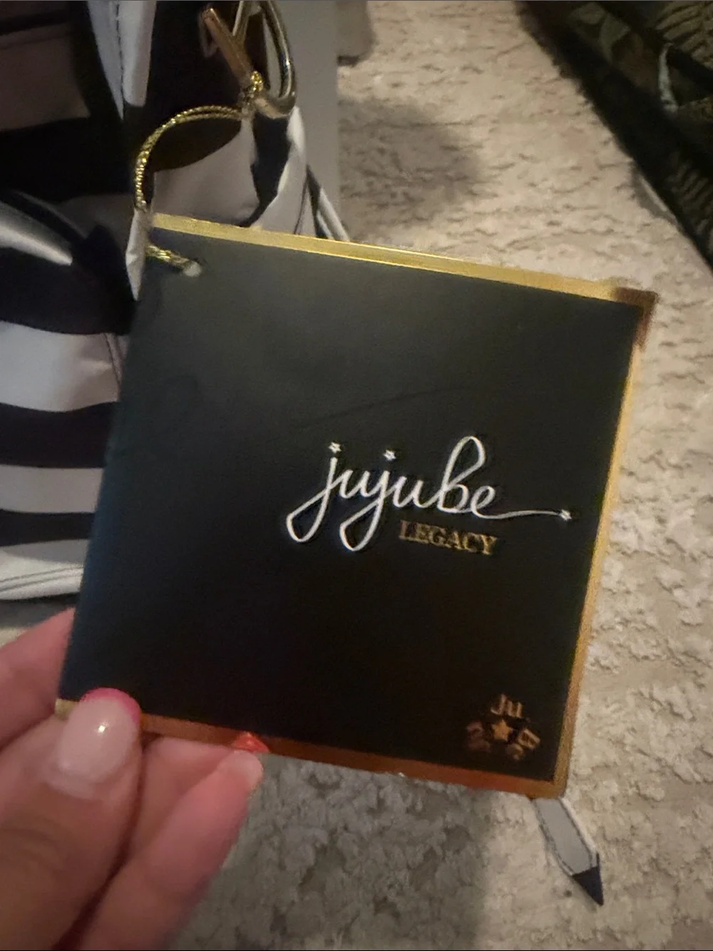 Ju-Ju-Be Legacy “The First Lady” Black and White Striped Baby Bag